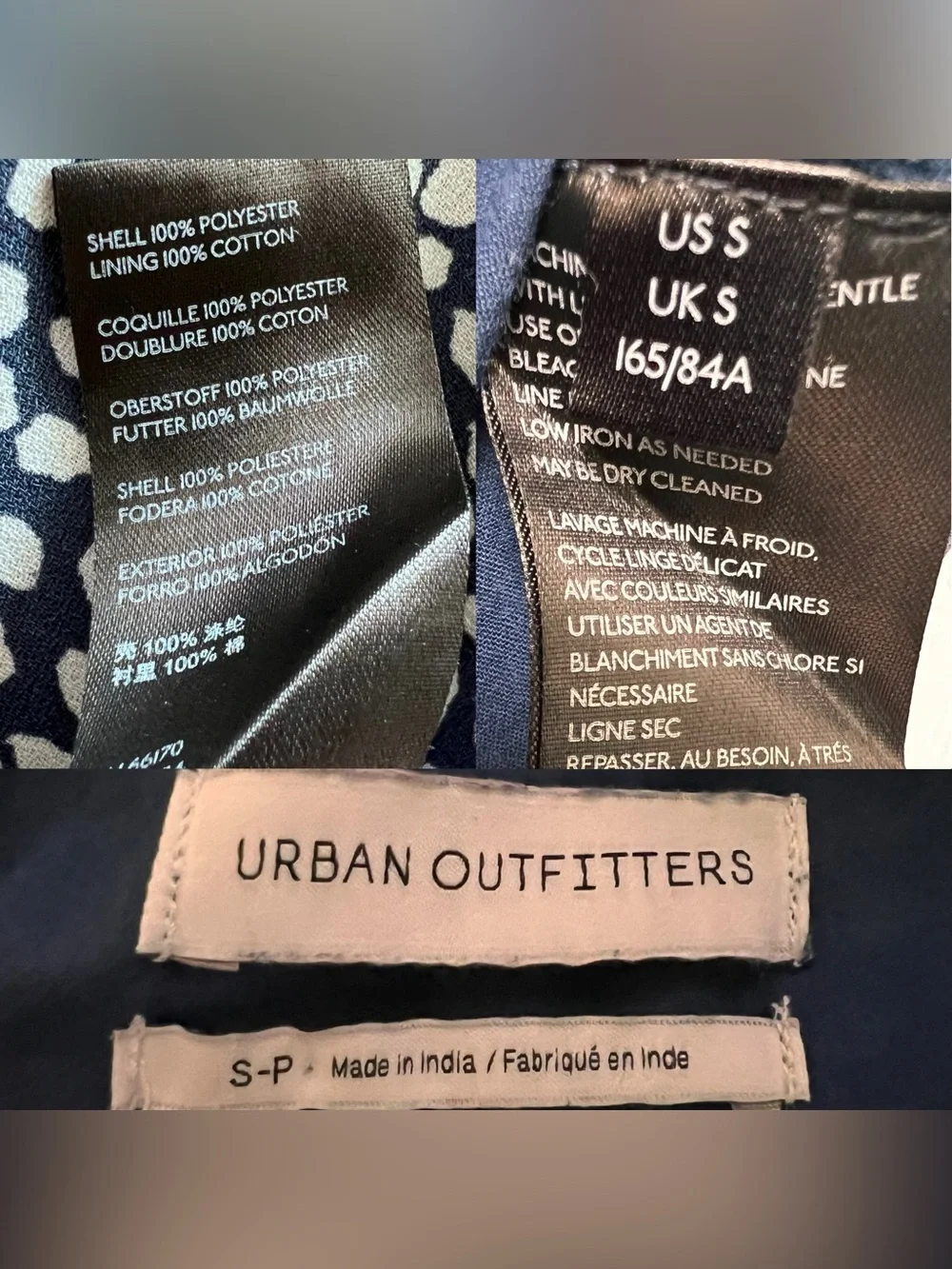 Urban Outfitters Blue White Speckled Babydoll Mini Dress Small